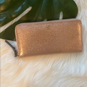 Kate Spade Mavis Street Rose Gold Glitter Wallet